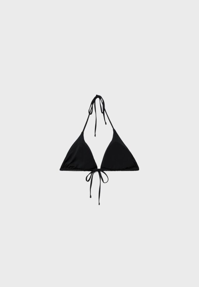 Top de bikini triangular brillante Top de bikini triangular brillante