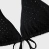 Top de bikini triangular brillante Top de bikini triangular brillante