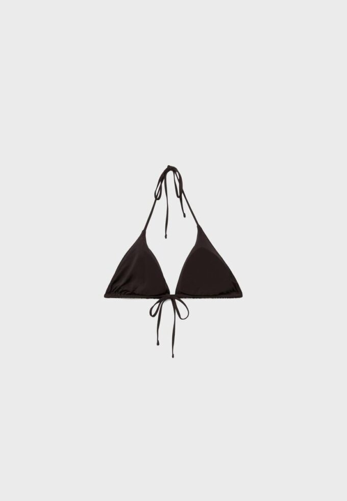 Top de bikini triangular brillante Top de bikini triangular brillante