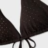 Top de bikini triangular brillante Top de bikini triangular brillante
