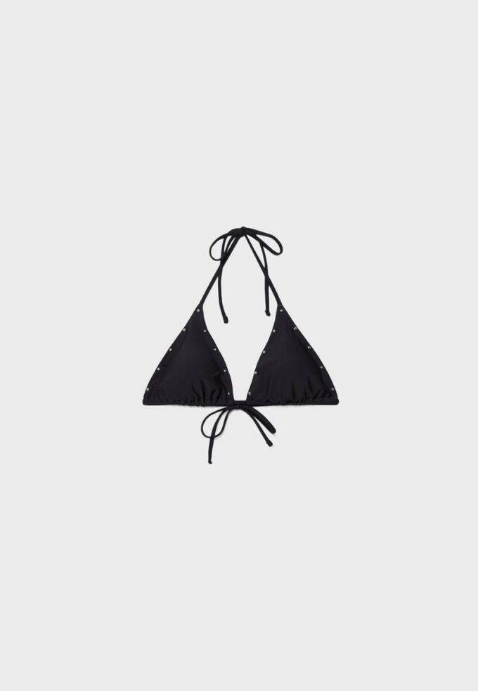 Top de bikini triangular con tachuelas Top de bikini triangular con tachuelas