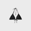 Top de bikini triangular de satén Top de bikini triangular de satén
