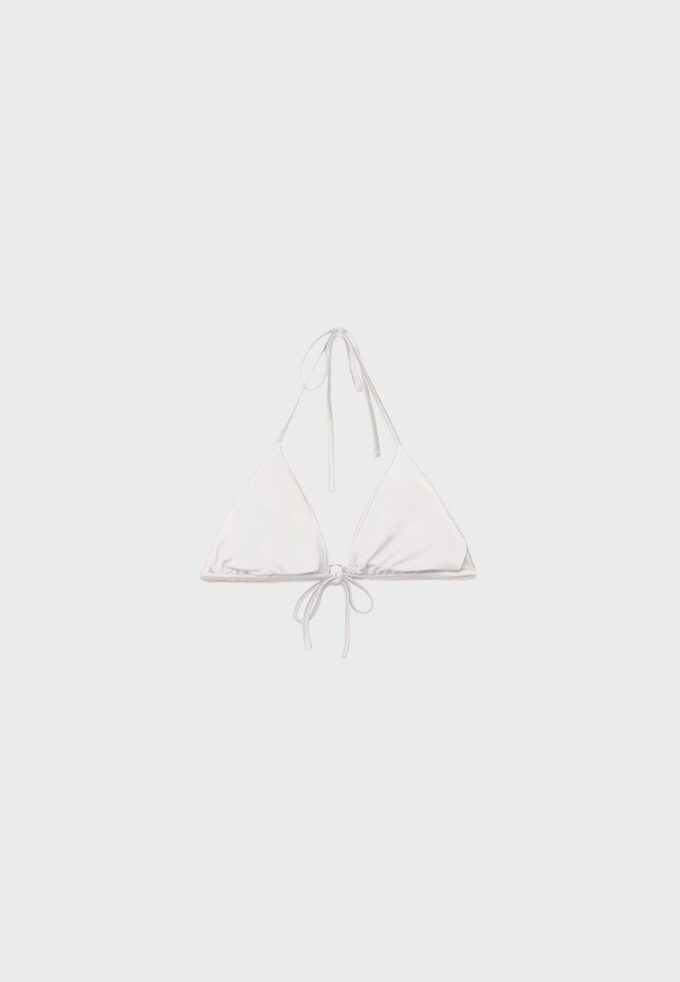 Top de bikini triangular de satén Top de bikini triangular de satén