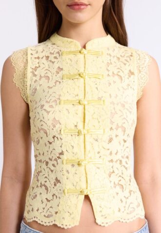 Top de encaje estilo qipao