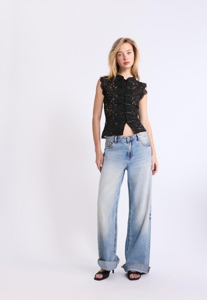 Top de encaje estilo qipao Top de encaje estilo qipao