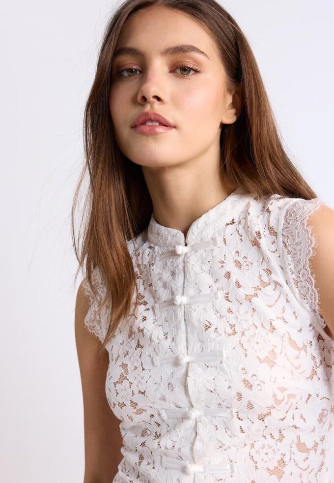 Top de encaje estilo qipao Top de encaje estilo qipao
