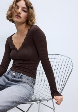 Top de encaje Seamless