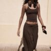 Top de punto con cuello halter Top de punto con cuello halter