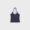 Top de punto con cuello halter Top de punto con cuello halter
