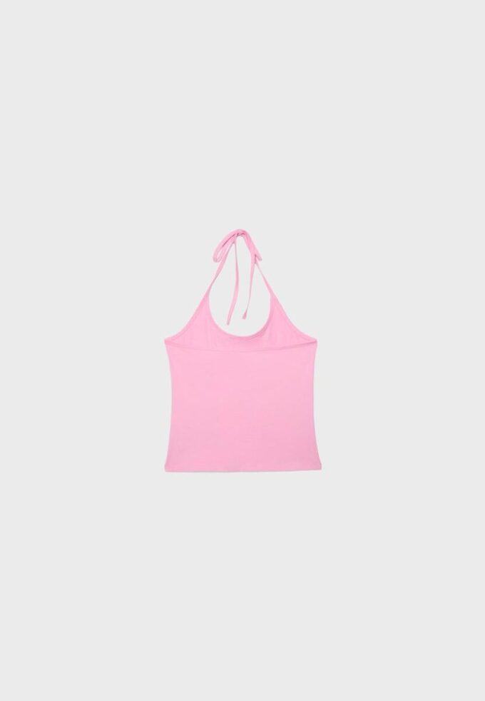 Top de punto con cuello halter Top de punto con cuello halter