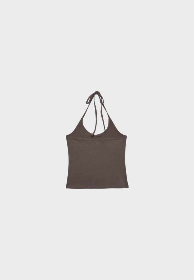 Top de punto con cuello halter Top de punto con cuello halter