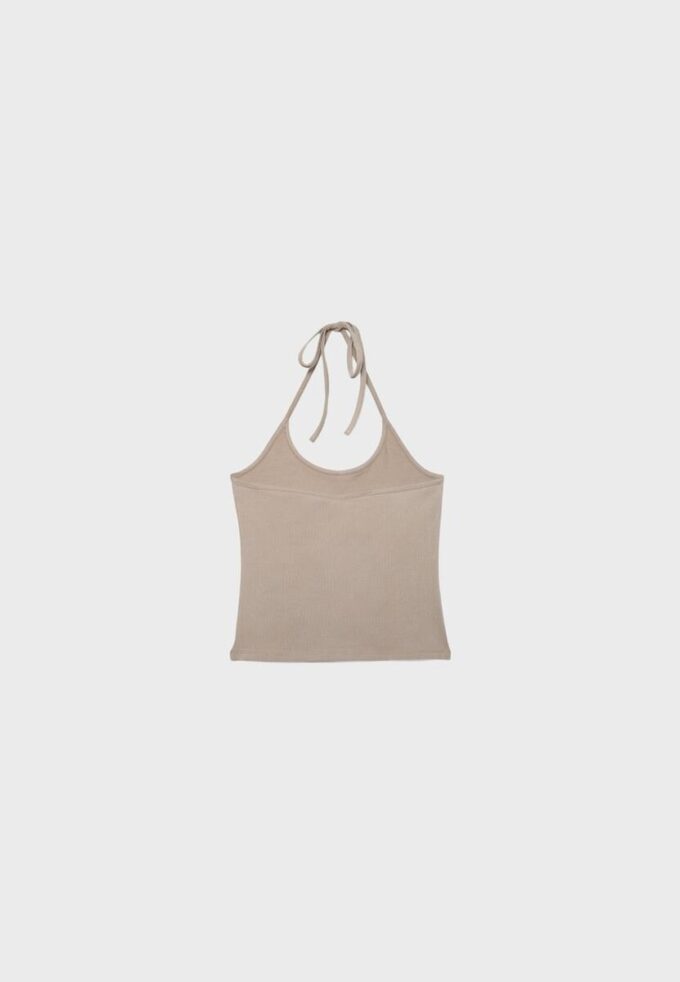 Top de punto con cuello halter Top de punto con cuello halter