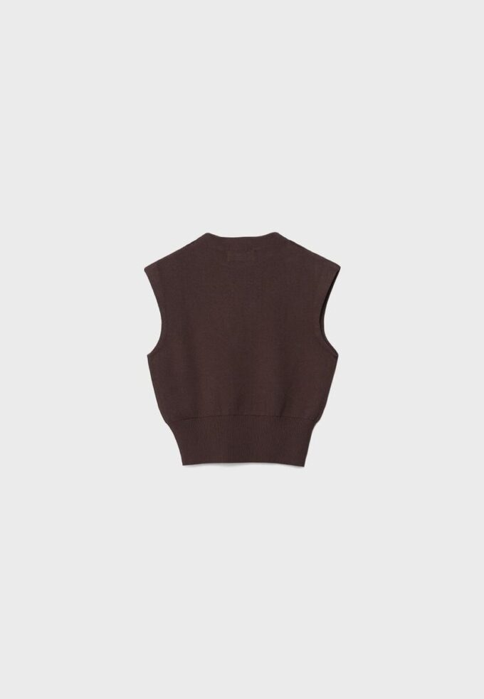 Top de punto con cuello redondo