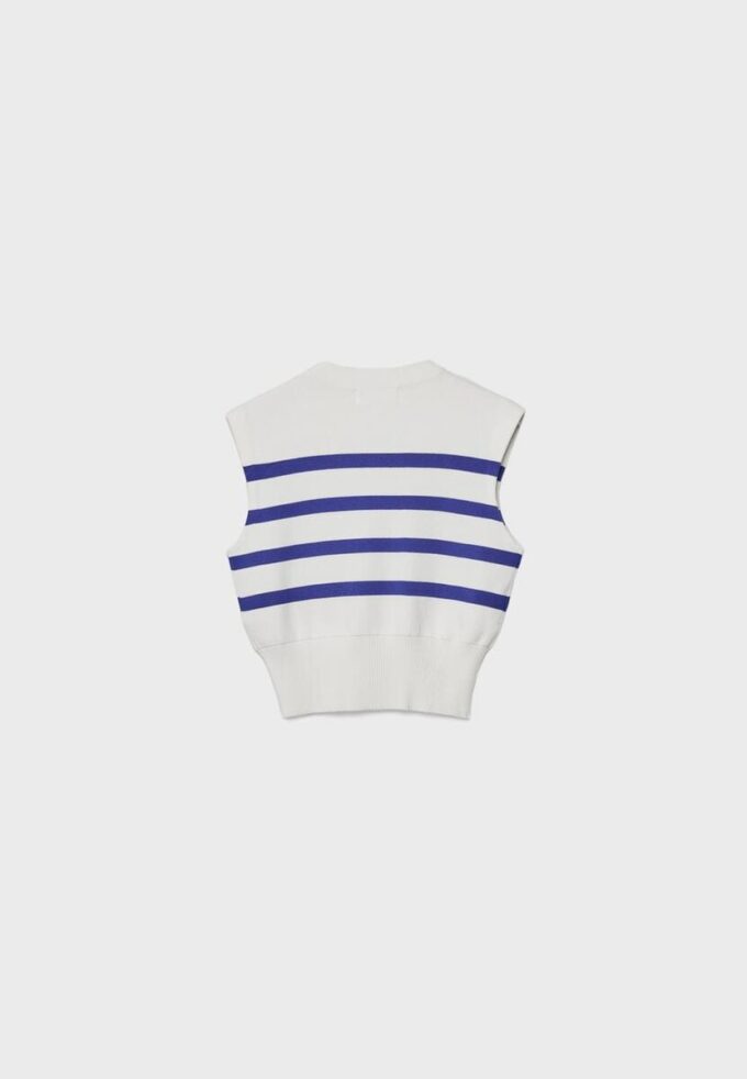 Top de punto con cuello redondo