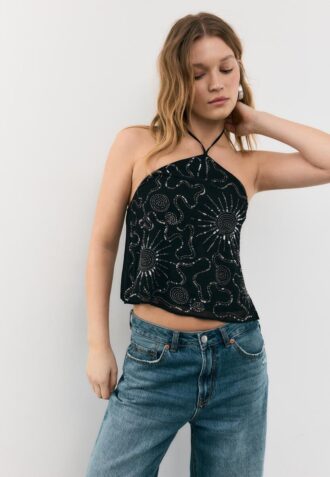 Top halter bordado