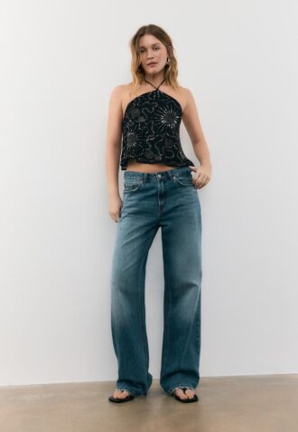 Top halter bordado