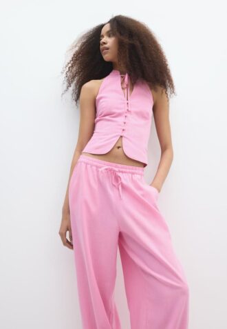Top halter con botones estilo qipao