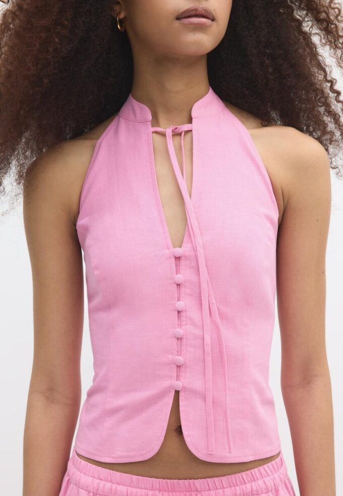 Top halter con botones estilo qipao Top halter con botones estilo qipao