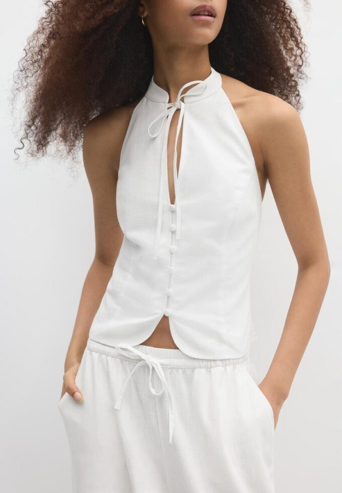 Top halter con botones estilo qipao Top halter con botones estilo qipao