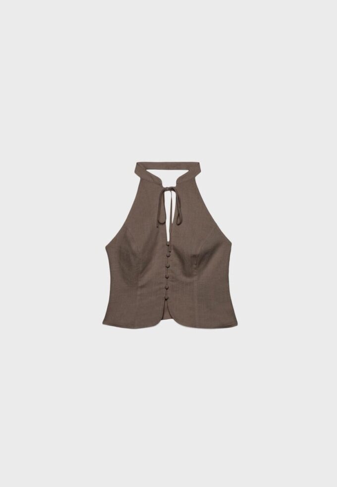 Top halter con botones estilo qipao Top halter con botones estilo qipao