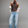 Top halter con efecto satinado Top halter con efecto satinado
