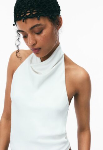Top halter con efecto satinado Top halter con efecto satinado