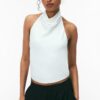 Top halter con efecto satinado Top halter con efecto satinado