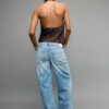 Top halter con efecto satinado Top halter con efecto satinado
