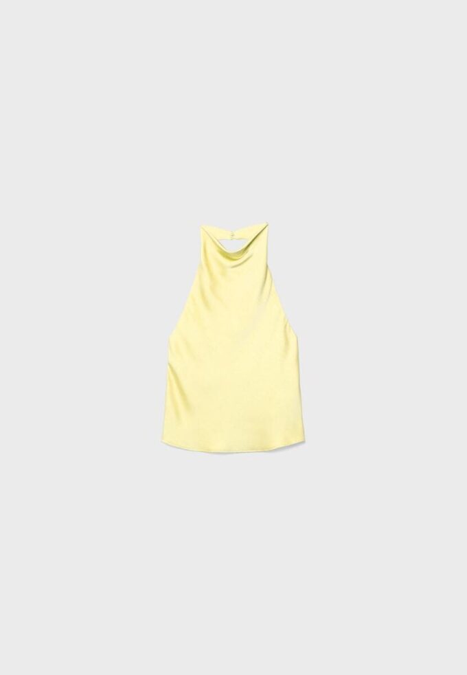 Top halter con efecto satinado Top halter con efecto satinado