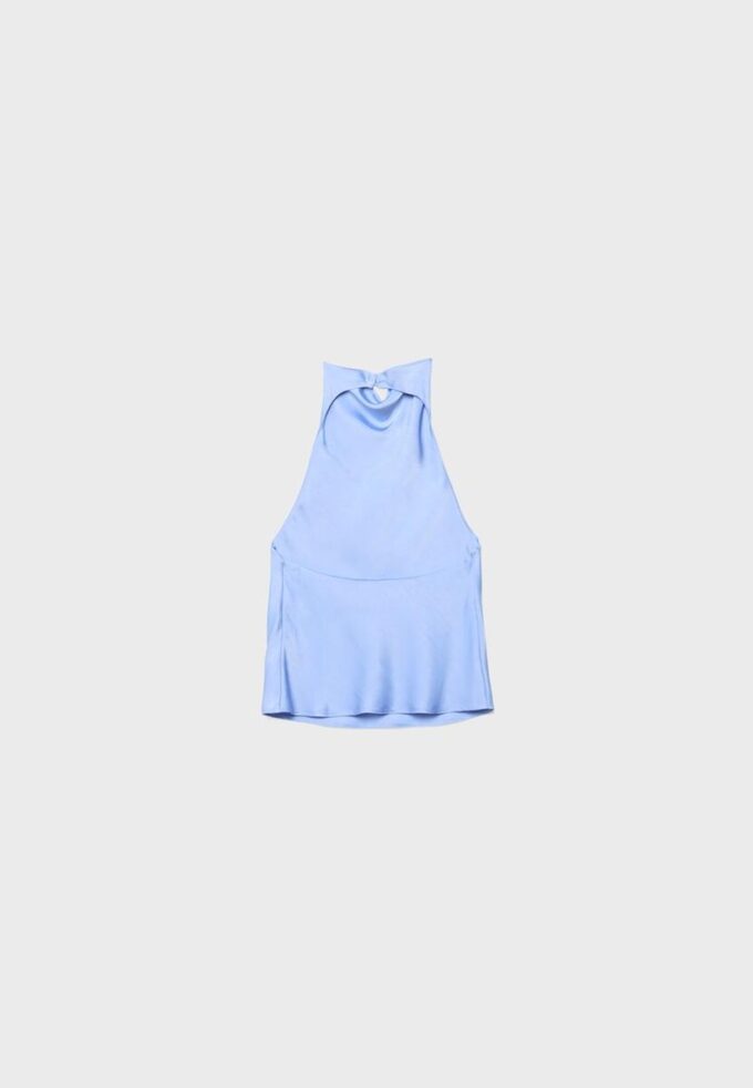 Top halter con efecto satinado Top halter con efecto satinado