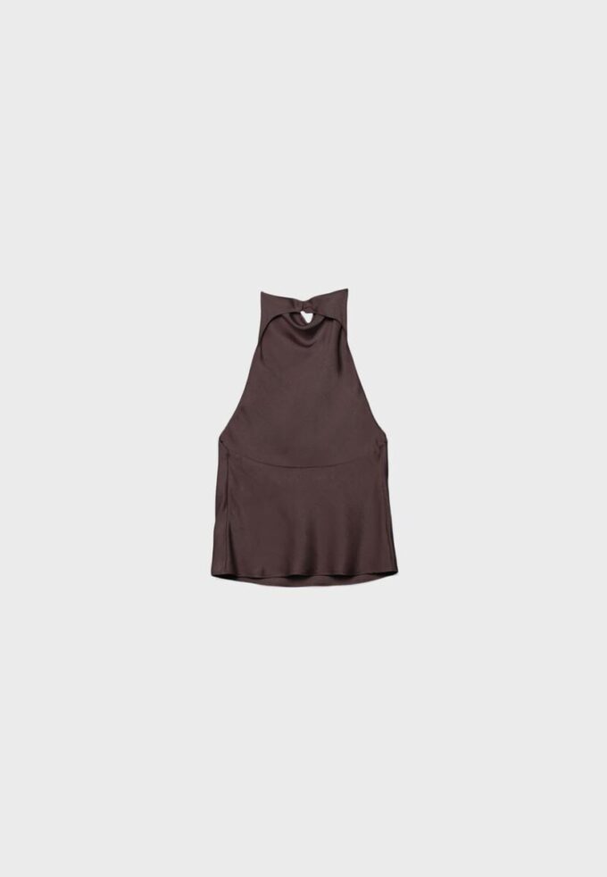 Top halter con efecto satinado Top halter con efecto satinado