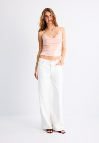 Top halter con lentejuelas