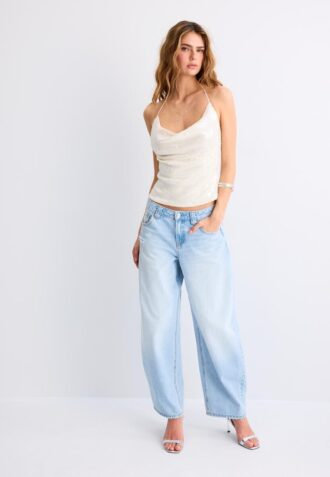 Top halter con lentejuelas