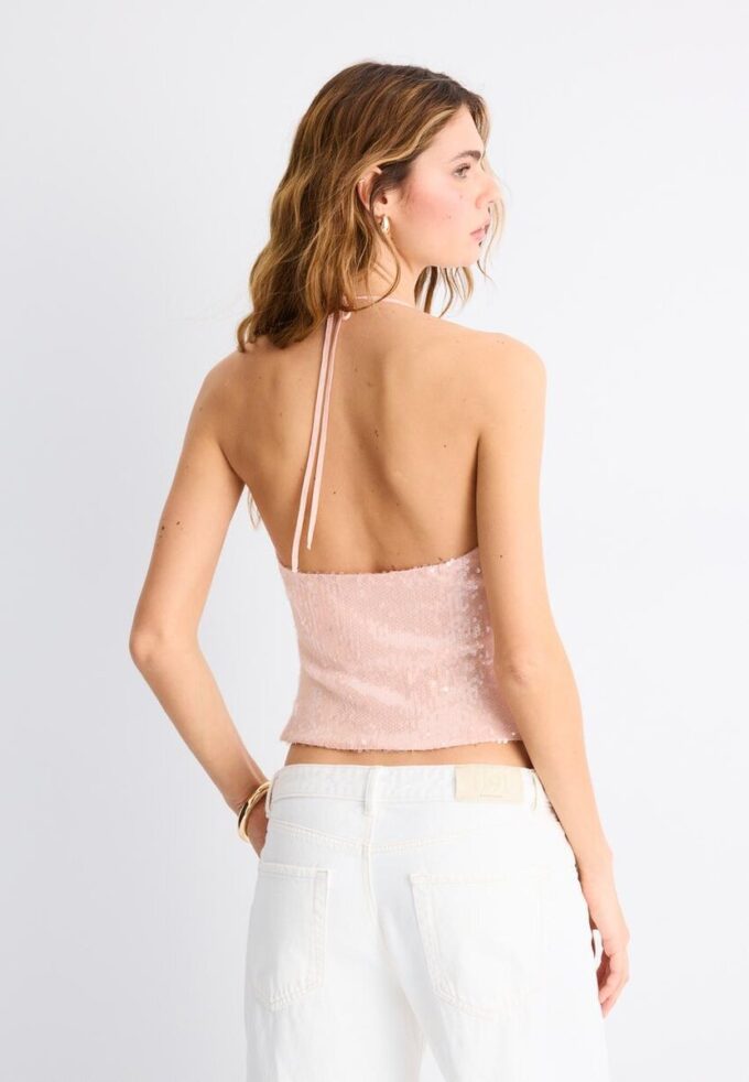 Top halter con lentejuelas Top halter con lentejuelas