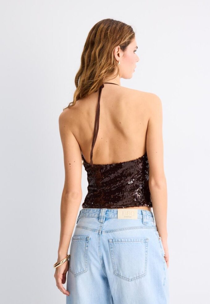 Top halter con lentejuelas Top halter con lentejuelas