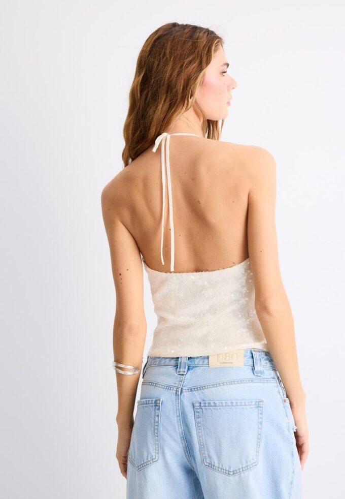 Top halter con lentejuelas Top halter con lentejuelas