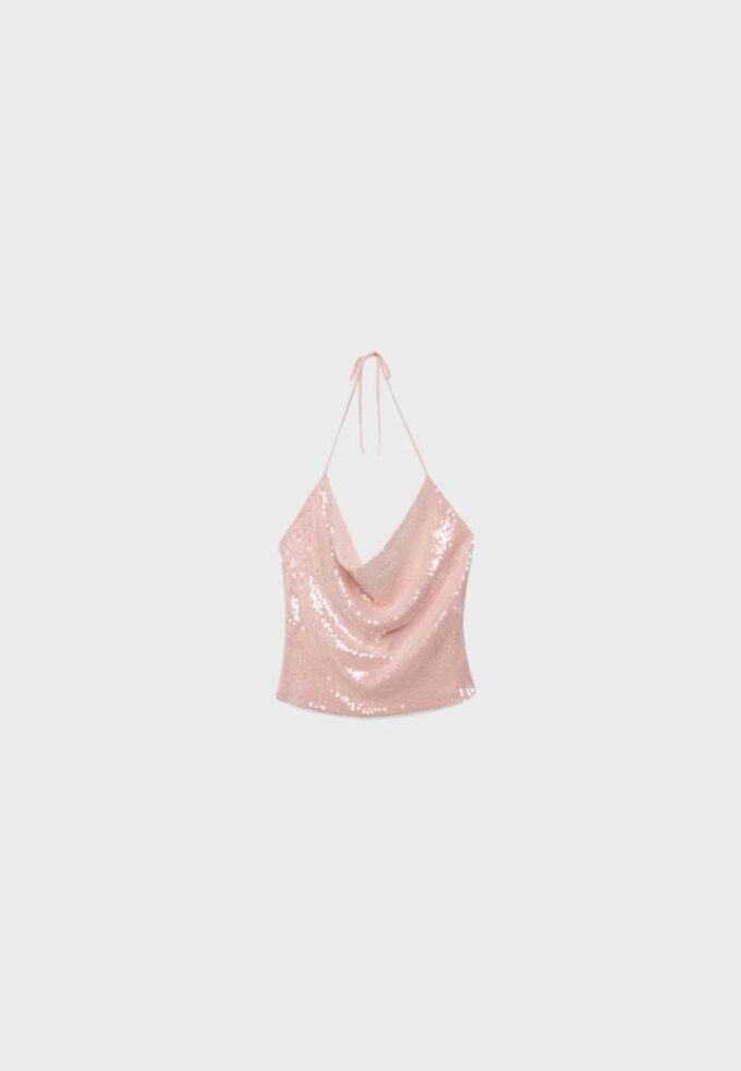 Top halter con lentejuelas Top halter con lentejuelas