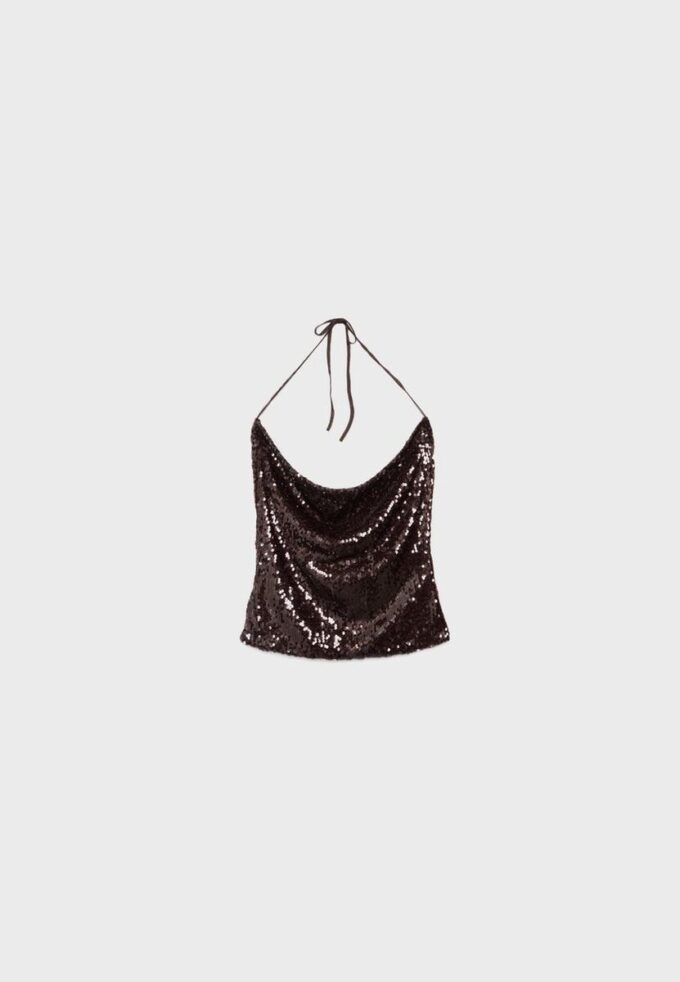 Top halter con lentejuelas Top halter con lentejuelas