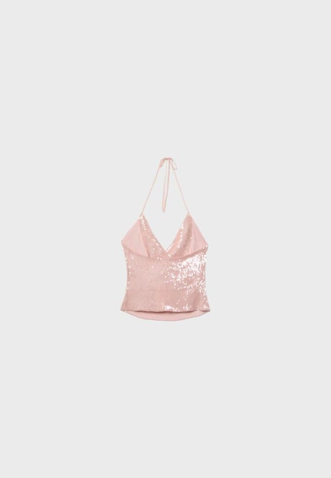 Top halter con lentejuelas Top halter con lentejuelas