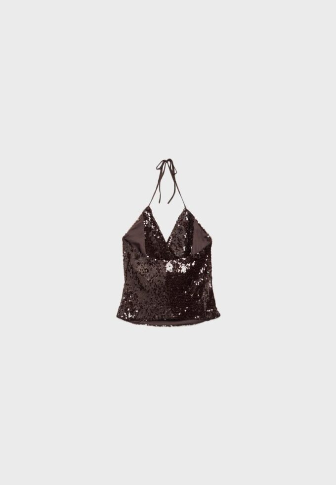 Top halter con lentejuelas Top halter con lentejuelas