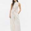 Top halter con nudo y efecto arrugado Top halter con nudo y efecto arrugado