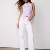 Top halter con nudo y efecto arrugado Top halter con nudo y efecto arrugado