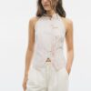 Top halter con nudo y efecto arrugado Top halter con nudo y efecto arrugado