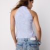 Top halter con nudo y efecto arrugado Top halter con nudo y efecto arrugado