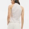 Top halter con nudo y efecto arrugado Top halter con nudo y efecto arrugado