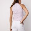 Top halter con nudo y efecto arrugado Top halter con nudo y efecto arrugado