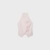 Top halter con nudo y efecto arrugado Top halter con nudo y efecto arrugado