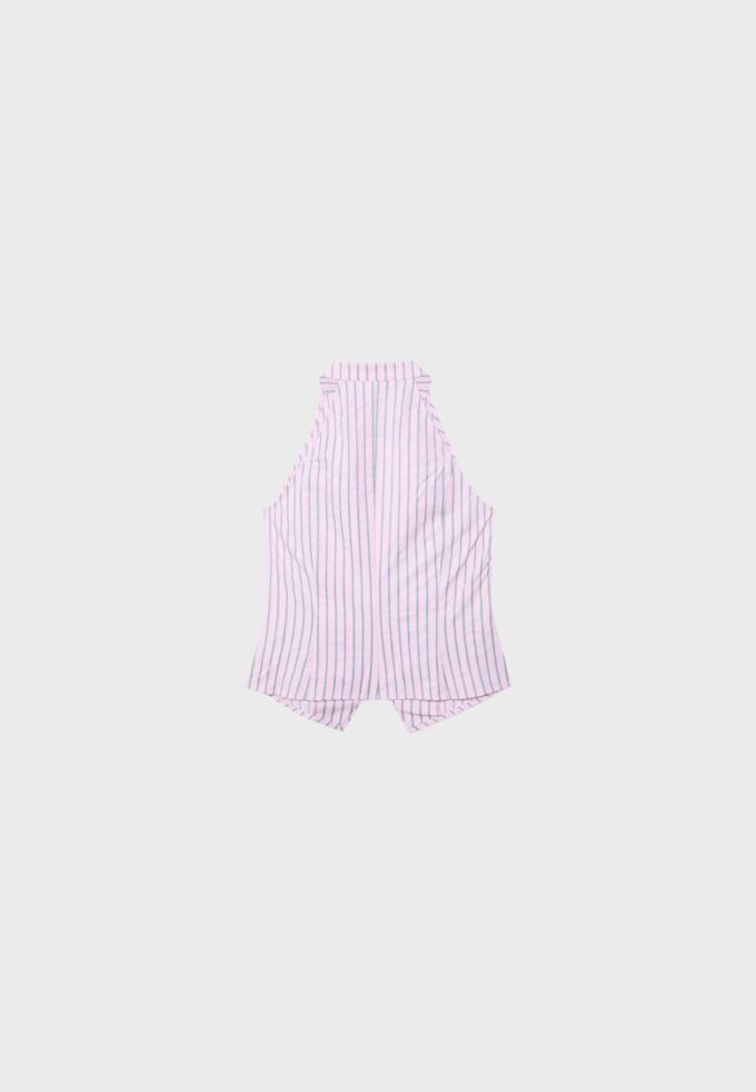 Top halter con nudo y efecto arrugado Top halter con nudo y efecto arrugado