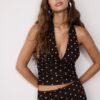 Top halter de malla con lunares Top halter de malla con lunares