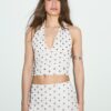 Top halter de malla con lunares Top halter de malla con lunares